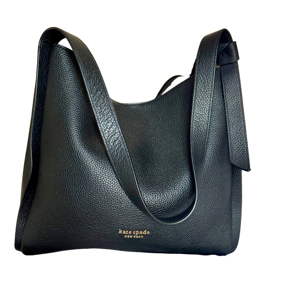 Kate Spade Knott Pebbled Leather Large Shoulder Bag - Black
